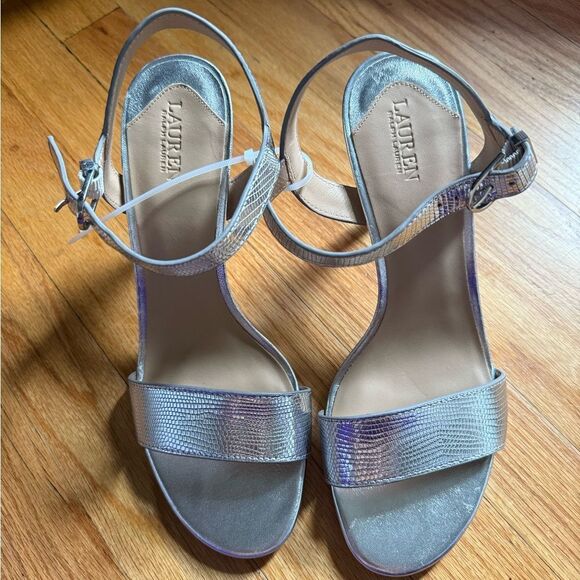 ralph lauren | Gwen Lizard-Embossed Leather Sandal - Picture 4 of 7